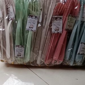 sultan souvenir..Souvenir Pernikahan Sendok Garpu Sumpit go green lokal Kemasan Plastik Free Kartu Ucapan Isi 50 pcs