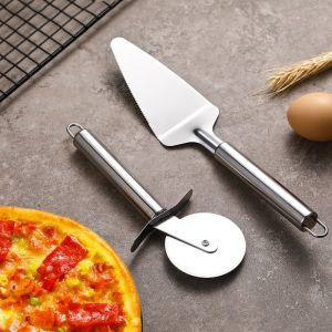 Stainless Steel Serrated Edge Cake Spatula Butter Knife Pizza Cake Shovel For Cheese/Pastry Server