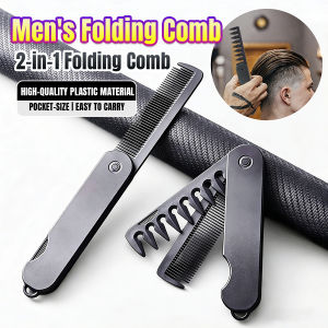 UNeed 2-in-1 Portable Folding Comb Barber Clipper Comb Wide Tooth Oil Head Hair Comb for Men