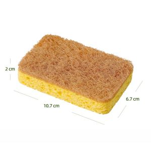 Mayang KaryaKitchen Two in one Magical Wood pulp Sponge Non-Scratch Scrub Sponges Cleans Fast without Scratching-1pcs