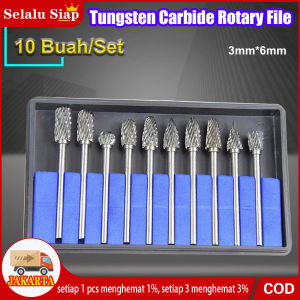 (dalam stok dikirim dari jakarta) 10 Buah/Set Mini Grinder Rotary Tungsten Carbide Rotary File Paduan Keras Rotary Bur Bor Bit Engraving Cutter Shank Grinding Kepala untuk Dremel Dril Baja Tungsten Keras Baja Berkecepatan Tinggi File Putar Gerinda