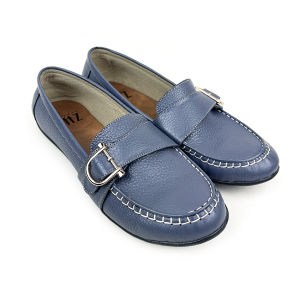 Sepatu Kulit Wanita Flat Shoes Bahan Kulit Sapi Garut Gesper Sulam Terbaru