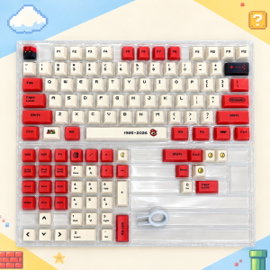 FANTASY T MALL 110+ Keys Mario Yellow & Orange Keycaps PBT Dye Sublimation Keycap Set Cherry Profile Durable Gaming Keyboard Caps Custom Replacement Keycaps for Mechanical Keyboard Setup