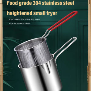 Stainless Steel Deep Fryer Pot Kitchen Home Use/Health Cooking/With Oil Filter Basket/Anti-scald Handle/For Family Beginners