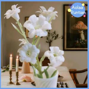 Aolaa 1 Piece Dollhouse Mini Table Flower Simulation Plant Potted Model Miniature Desktop Home Ornament Micro Scene Decoration