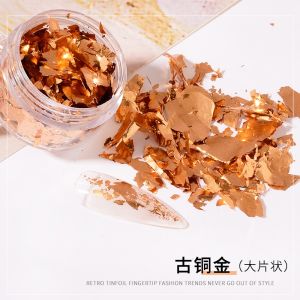 美甲 金箔 银箔 Gold foil paper Nail Art Sequins Nail Polish Sticker Foil Paper Gold Foil Silver Foil DIY Nail Decorations 日式美甲饰品金箔纸超薄金箔粉碎片金银色金箔丝线指甲装饰贴亮片