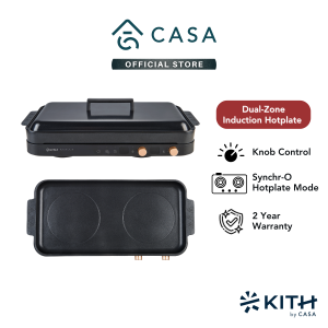 KITH Double-O Tabletop Dual-Zone Induction Hotplate | Dual Knob Control | Hot Pot Detachable Pan | PIH-2800-BK
