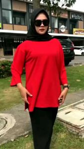 Kaos Polos Jumbo Belah Pinggir & Kaos Aldira Atasan Wanita