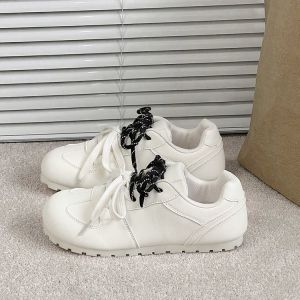 Free Shipping 2026 Spring New Collection: Flat Casual White Sneakers Trendy And Fashionable Round Toe