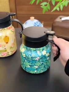 Vintage Floral Water Kettle Japanese Stainless Steel Insulated Pot Vacuum Pitcher With Tea Infuser