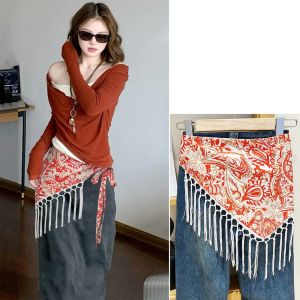 GLOBECART Tassels Fringe Waist Belt Embroidery Exquisite Triangle Waistband Fashion Retro Corset Belt Dress Jeans Decor
