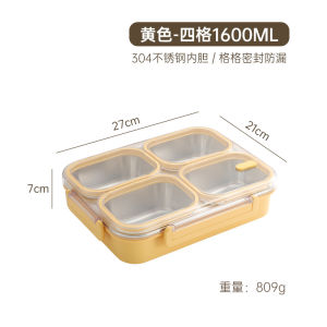 SG READY STOCK 304 Stainless Steel Airtight 2/3/4 Grids Lunch Box Multi-layer Rectangle Bento Box Storage Food Container