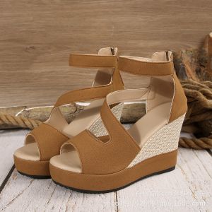 Free Shipping New Style WomenS Sandals With A Sloped Zipper Opening And A High Heel Suitable For Outdoor Wear