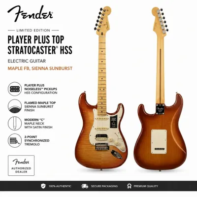 Fender Limited Edition Player Plus Top Stratocaster HSS Electric Guitar Maple FB Sienna Sunburst