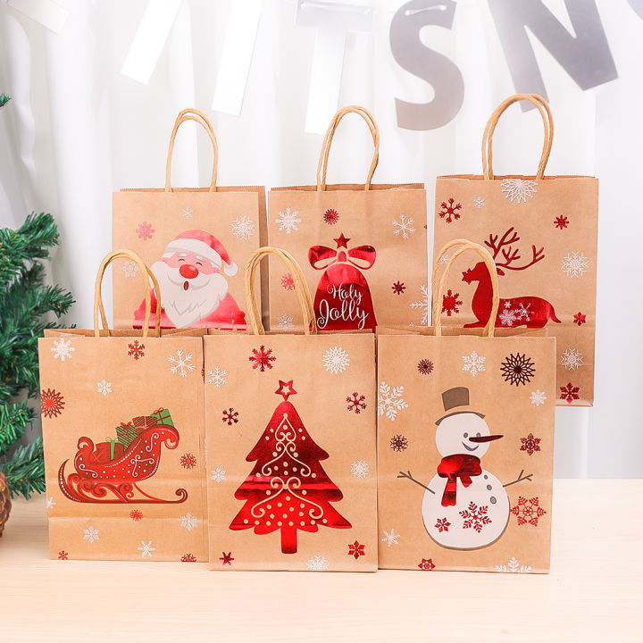 【Desertoasis】3Pcs Merry Christmas Kraft Paper Bag Creative