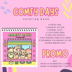 Comfy Days Pink Coloring Book Buku Mewarnai Anak Dan Dewasa Stress Relief Healing Therapy Kertas Tebal