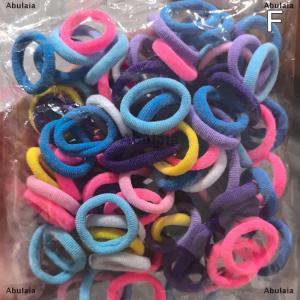 [COD] Abulaia 100PCS Colorful Basic Nylon Ealstic Hair Band Kids Girls Ponytail Holder Ties Scrunchie Mini Headwear Rubber Bands Hair Rope