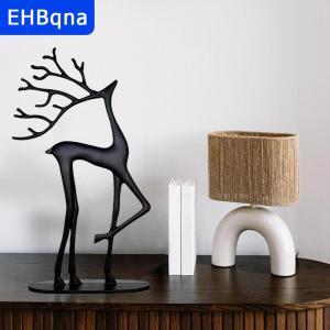 [COD] EHBqna SPORTS ของตกแต่งคริสต์มาสรูปเรนเดียร์รูปปั้นกวางเรนเดียร์เรซิ่นรูปปั้นคริสต์มาสแบบเรียบง่ายทันสมัยของตกแต่งวันหยุดในร่มที่หรูหรา