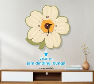 RC 190 Jam Dinding BUNGA BOHO AESTETIK LED  HOME Sweet Home  Hiasan dinding Ruang tamu/ kamar tidur