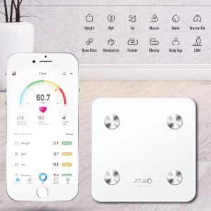 Zero Healthcare Digital Body Fat Smart Scale Weight Scale Smart Scale App Connection WiFi  Bluetooth Connectionss