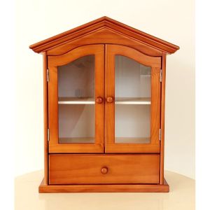 Tủ Thuốc Gỗ Tủ Lưu Trữ Đồ Dùng Mái Nhà 2 Cánh Có Hộc Treo Tường - Hàng VN Xuất Khẩu (Màu Nâu)