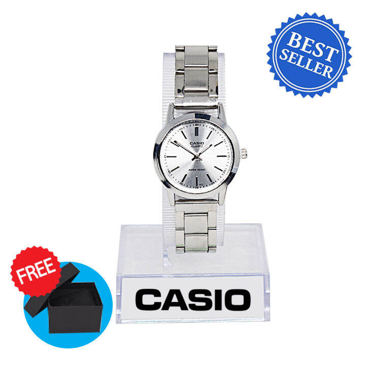 Silver casio best sale watch womens