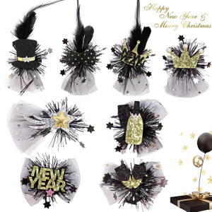 2024 Tinsel Hair Clip Party Costume Tinsel Party Karaoke Punk Photo Props Cool Party Bar Top Hat Nightclub