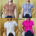 Crop Top Wanita Korean Style #5357 - Atasan Wanita Crop Tee. 