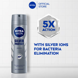 NIVEA MEN Deodorant Spray - Silver Protect (150ml) / Anti Bacterial / Dry / Fresh / Perfume / Mens Grooming