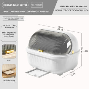 ชั้นวางกระถางระบายน้ำครัวใหญ่พิเศษชามเก็บฝุ่นและกล่องเก็บตะเกียบมีฝาปิดชั้นตากจานพื้นบ้านพลาสติก