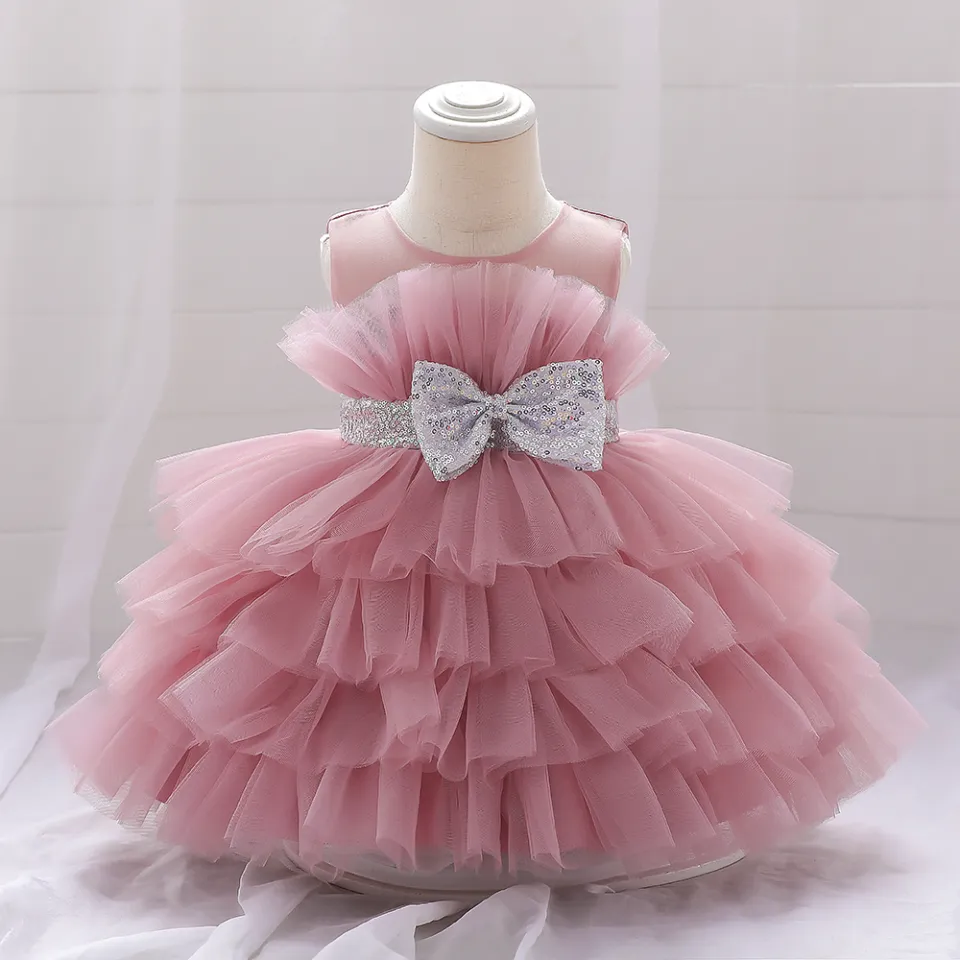 Váy - Đầm Trẻ Em: Đầm tiệc nhí cực xinh cho các nàng công chúa nhỏ từ sơ  sinh đến 7kg màu hồng sen kết hoa