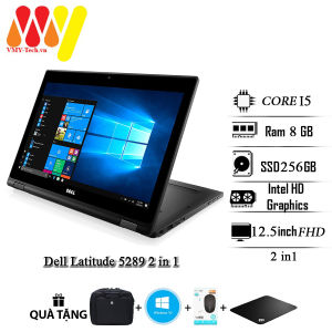 Laptop Dell Latitude 5289 cảm ứng 2 in 1 Core i5 Ram 8GBSSD 256GB Màn hình 12.5inch Full HD cảm ứng 2 in 1 siêu mượt tặng kèm bộ quà cao cấp