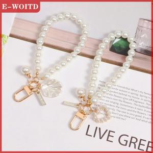 【E-WOITD】 1ชิ้นแหวนหัวเข็มขัดตะขอกระเป๋าที่ใส่พวงกุญแจเคสโทรศัพท์มือถือห่วงโซ่มุกสตริงกระเป๋าเครื่องประดับตกแต่งจี้