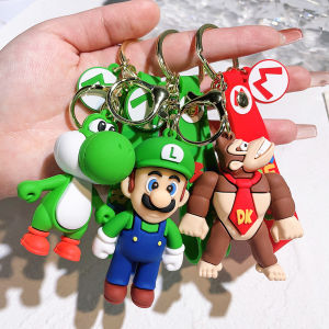 Cartoon Game Super Mario Bros Luigi Toad Doll Silicone Keychain Couple Backpack Pendant Car Childrens Toy Gift 钥匙圈娃娃机礼品