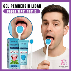 Set Gel Pembersih Lidah & Sikat Lidah - Melawan Nafas Bau dan Panas Dalam