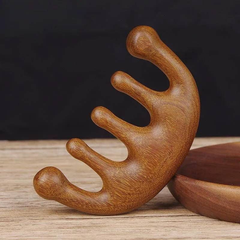 Natural Green Sandalwood Wide Tooth Massage Comb, Anti-Static Detangling Scalp Care Hair Tool
_voghion.com