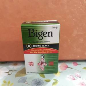 BIGEN POWDER HAIR COLOR DYE BLACK 6 GRAM / PEWARNA RAMBUT / HITAM PEKAT / HITAM ALAMI / MENUTRISI RAMBUT/HALUS/WANGGI/LEMBUT