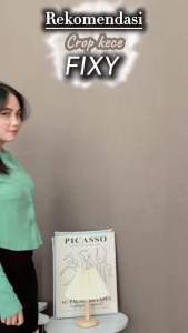 LEONNA  FIXY BLOUSE CROP TOP RIB KNIT WANITA KASUAL KOREAN STYLE