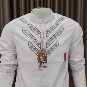 PROMO Kemeja Koko Casual Kemeja Cardinal Pria Bordir Kemeja Pria Putih/Hitam Kemeja Pria Lengan Panjang