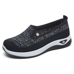 Free Shipping WomenS Versatile Summer Shoes New Style Slip-On Canvas Shoes Shallow-Toe Lightweight Mom Shoes Fashionable Flats