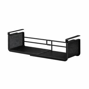 HUNIU Carbon Steel Retractable Hanging Basket Adjustable Large Capacity Wall Wardrobe Storage Basket Multipurpose Space Saving Spice Holder Bathroom