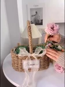 Giỏ hoa bằng mây đan giỏ hoa tươi lễ hội hoa khô cây xanh giỏ cắm hoa