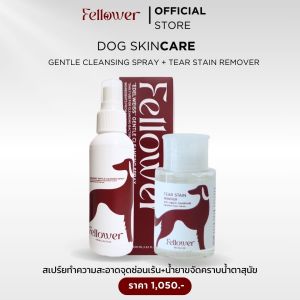Fellower - Duo Set [ Spray Indoor + Tear Stain Remover ] น้ำยาเช็ดคราบน้ำตาสุนัข + สเปร์ยกำจัดเชื้อโรคที่ก้น และอุ้งเท้า ปลอดภัยเลียได้ ปลอดภัย