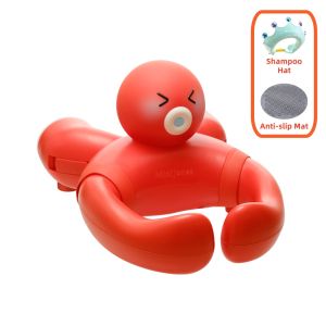 MiniJones Baby Standing Bath Support Wall-Mounted Bathtub Shower Stand for 9+ months Adjustable Height & Non-slip Mat