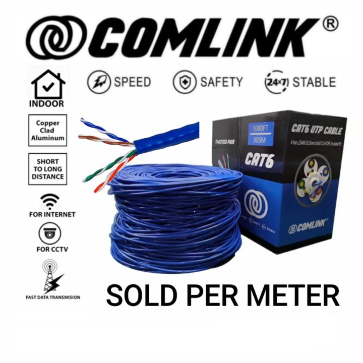 COMLINK CAT6 Indoor Cable UTP Lan Cable Gigabit Speed
