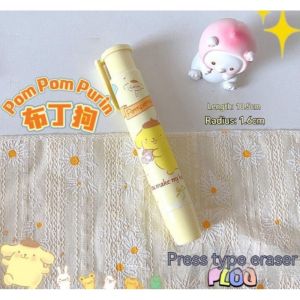 Sanrio Anime Mymelody Kuromi Cinnamoroll Pressing Cartoon Pencil Eraser Pen Type Cute Eraser Replaceable Rubber Core School Student Rubber Eraser Kid Gifts Office Eraser