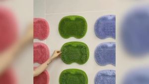 Silicone Shower Foot Scrubber Mat 2025 New Shower Foot Back Scrubber Massage Pad Back Cleaning Pad Upgrade Shower Foot Scrubber Mat with Non-Slip Suction Cups Back Bath (Blue)