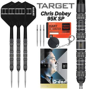TARGET STEEL TIP DARTS - 22G/23G/24G CHRIS DOBEY 95K (SWISS) SP 95%TUNGSTEN DART SET