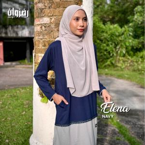 [READY STOCK] BAJU MUSLIMAH ELENA 3PCS RM90 | Cotton | Poket Tepi