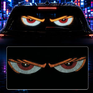 Universal USB 5V Car Demon Eye LED Display Light Dynamic Flashing Modes Auto Windshield Decor Pixel Panel Left Right Eyes 12x30cm High Brightness RGB Car Styling